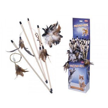 Игрушка Nobby Wooden rod with feather - 120 cm 00000001281 фото