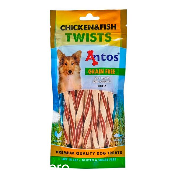 Лакомство Antos Dog Chicken&Fish Twists - 100 гр 00000008177 снимка