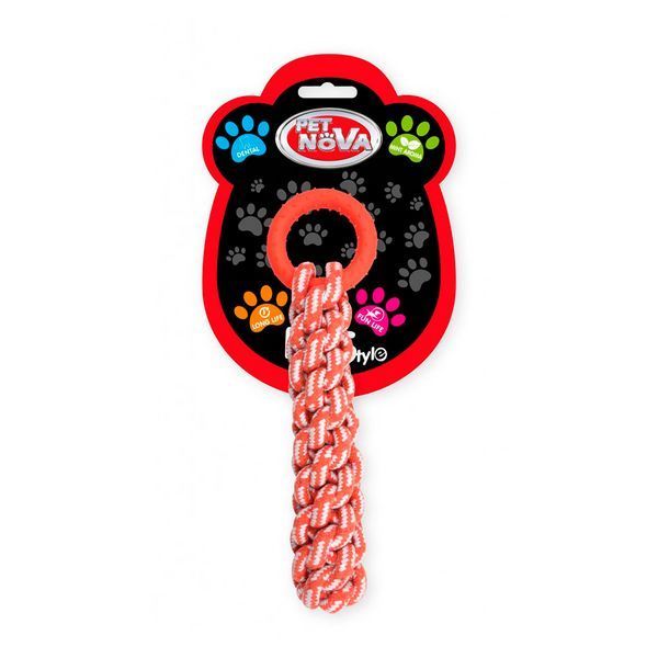 Въже Pet Nova with rubber ring - 30 cm, Red 00000007122 снимка