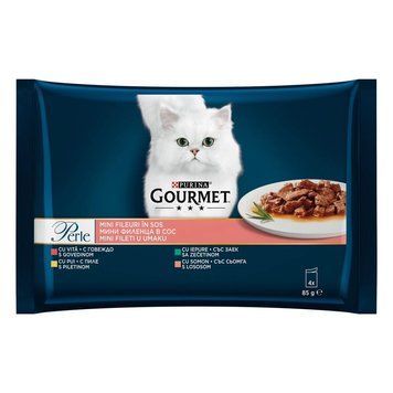 Кусочки в соусе Purina Gourmet Perle Beef - 4x85 гр 00000003396 фото