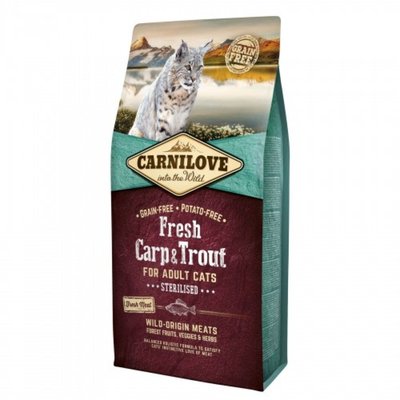 Суха храна Carnilove Fresh Carp & Trout Sterilised for Adult Cats, 6 кг 00000005524 снимка