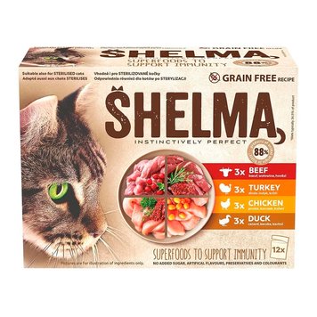 Парчета в сос Shelma Mix Beef, Turkey, Chicken, Duck - 12x85 гр 00000008234 снимка