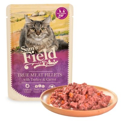 Мокра храна Sam’s Field Cat Pouch with Turkey Fillets - 85 гр 00000005623 снимка