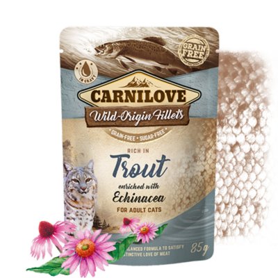 Мокра храна Carnilove Cat Pouch rich in Trout enriched with Echinacea - 85 гр 00000005516 снимка