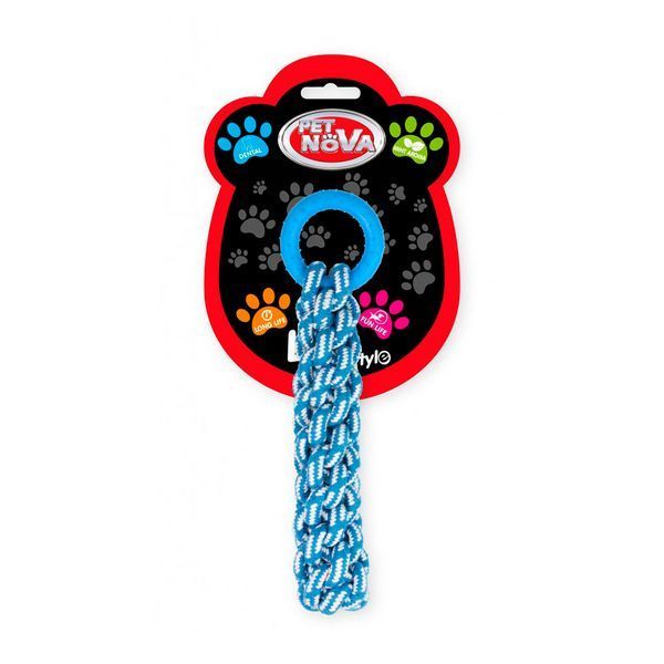 Въже Pet Nova with rubber ring - 30 cm, Blue 00000007123 снимка
