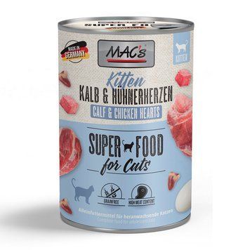 Влажный корм MAC's Kitten Veal&Chicken hearts, 800 гр 00000007874 фото