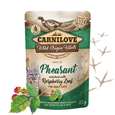 Мокра храна Carnilove Cat Pouch rich in Pheasant enriched with Raspberry leaves - 85 гр 00000005513 снимка
