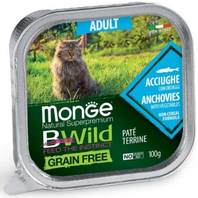 Пастет Monge Bwild Grain Free Adult Anchovy with Vegetables - 100 гр 00000004071 снимка