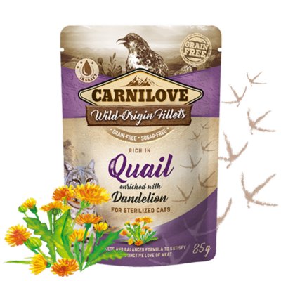Мокра храна Carnilove Cat Pouch rich in Quail with dandelion - 85 гр 00000005514 снимка