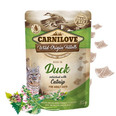 Мокра храна Carnilove Cat Pouch rich in Duck with catnip - 85 гр 00000005512 снимка
