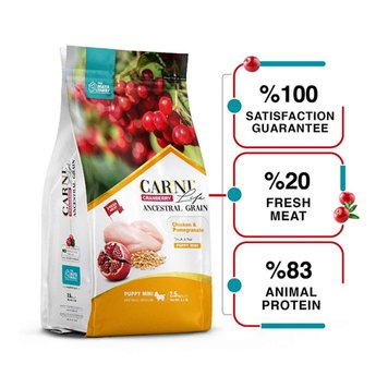 Суха храна Carni Life Cranberry Ancestral Grain Chicken & Pomegranate Puppy Mini - 2,5 кг 00000003957 снимка