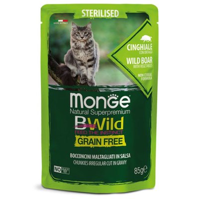 Мокра храна Monge Bwild Grain Free Sterilised Wild Boar with Vegetables - 85 гр 00000004055 снимка