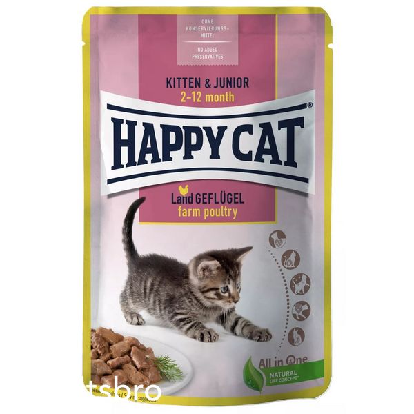 Храна Happy Cat MIS Kitten & Junior Farm Poultry - 85 гр 00000000217 снимка
