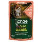 Мокра храна Monge Bwild Grain Free Sterilised Salmon with Shrimps & Vegetables - 85 гр 00000004054 снимка
