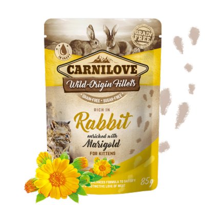 Мокра храна Carnilove Cat Pouch rich in Rabbit enriched with Marigold - 85 гр 00000005515 снимка