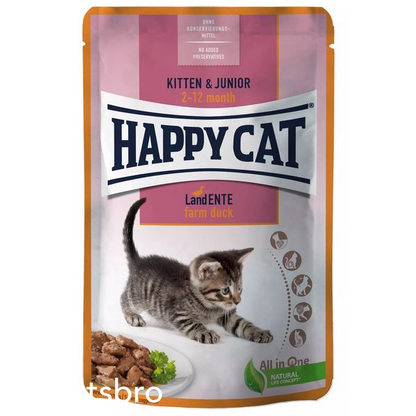 Храна Happy Cat MIS Kitten & Junior Farm Duck - 85 гр 00000000216 снимка