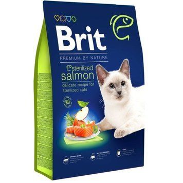 Сухой корм Brit Premium by Nature Cat Sterilized Salmon, 8 кг 00000005213 фото