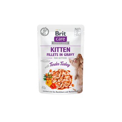 Мокра храна Brit Care Cat Pouch Kitten Tender Turkey in Gravy - 85 гр 00000005247 снимка