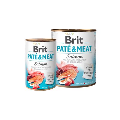 Мокра храна Brit Pate & Meat - Salmon, 400 гр 00000005102 снимка