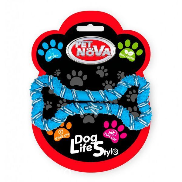 Играчка Pet Nova rubber and rope - 20 cm, Blue 00000007075 снимка