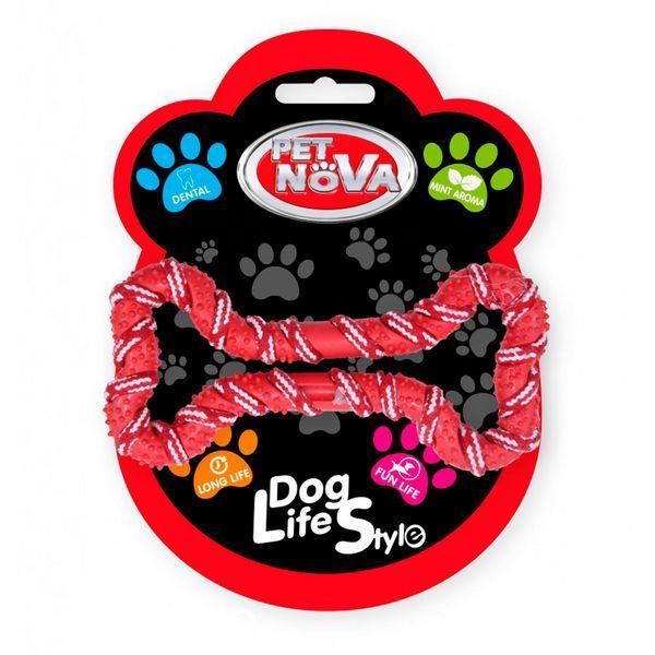 Играчка Pet Nova rubber and rope - 20 cm, Red 00000007076 снимка