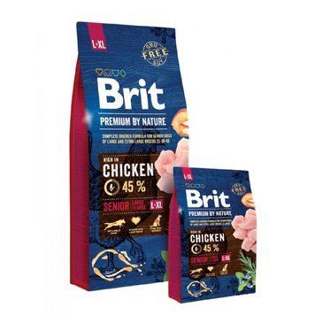 Сухой корм Brit Premium Senior L/XL by Nature, 15 кг 00000005056 фото