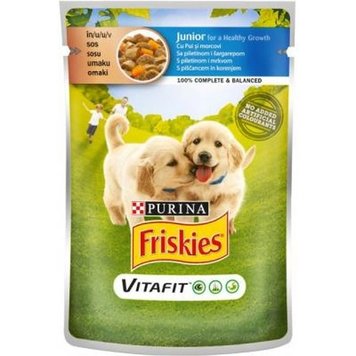 Хапки в сос Purina Friskies Junior Chicken and Carrots - 10x100 гр 00000003384 снимка