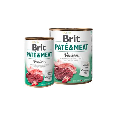 Мокра храна Brit Pate & Meat - Venison, 400 гр 00000005106 снимка