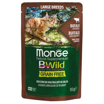 Мокра храна Monge Bwild Grain Free Large Breeds Buffalo with Vegetables - 85 гр 00000004051 снимка