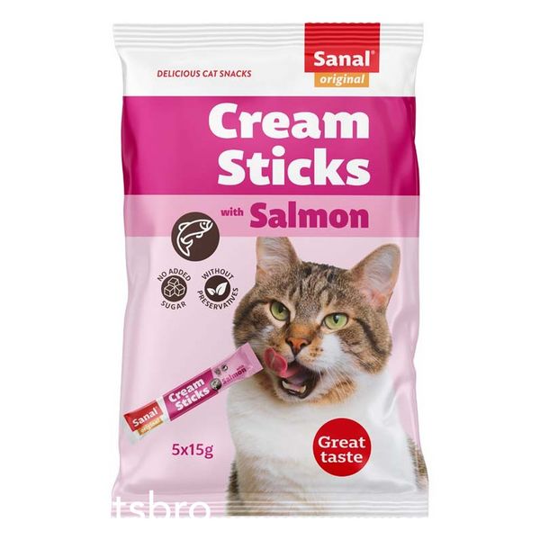 Лакомство Sanal Cream Sticks with Salmon 5х15 гр (SC3870) 00000000998 снимка