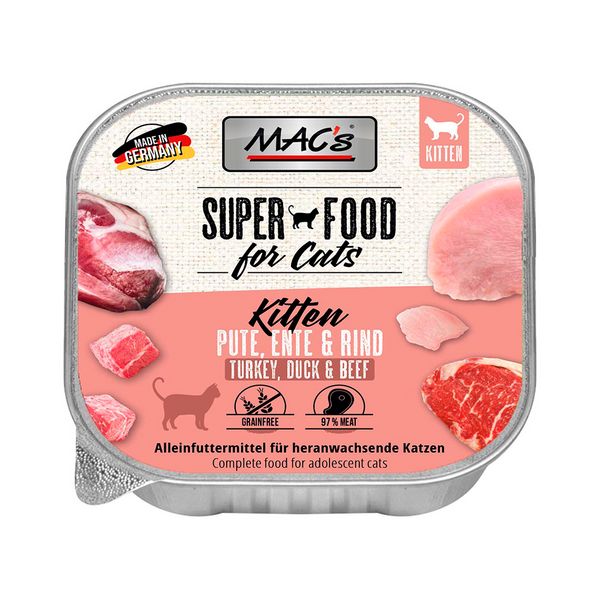 Пастет MAC's Kitten Turkey, Duck&Beef - 85 гр 00000007916 снимка