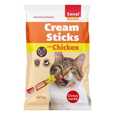 Лакомство Sanal Cream Sticks with Chicken 5х15 гр (SC3871) 00000000997 снимка