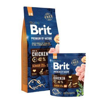 Сухой корм Brit Premium Senior S/M by Nature, 15 кг 00000005059 фото