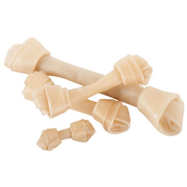 Лакомство Zolux Pressed Bone Pork Skin Double Knot 25 см - 1 бр 00000005850 снимка