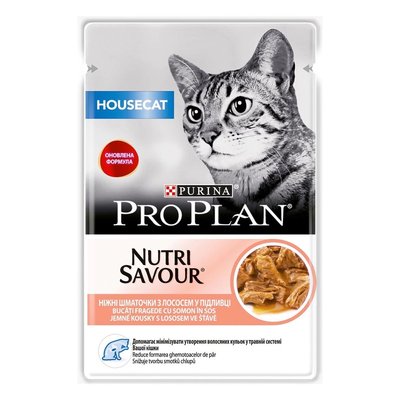 Мокра храна Purina Pro Plan Housecat Nutrisavour Salmon - 13х85 гр 00000003349 снимка