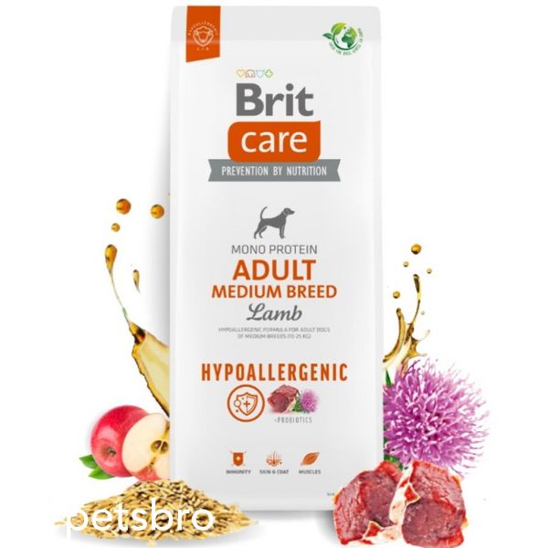 Суха храна Brit Care Dog Hypoallergenic Mono Protein Adult Medium Breed, 3 кг 00000004967 снимка