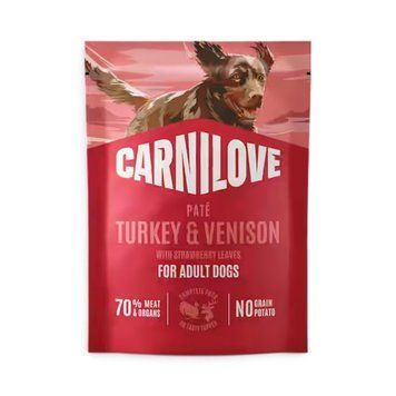 Пауч Carnilove Dog Pouch Pat&eacute; Turkey & Venison with Strawberry Leaves - 300 гр 00000010358 снимка