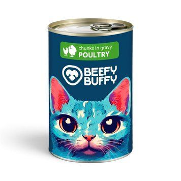 Мокра храна Beefy Buffy Chunks in Gravy with Poultry - 415 гр 00000010404 снимка