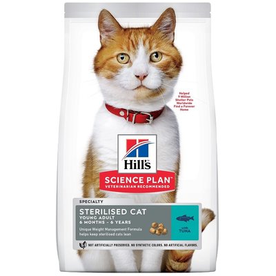 Суха храна Hill's Science Plan Feline Young Adult Sterilised Tuna, 1,5 кг 00000003707 снимка