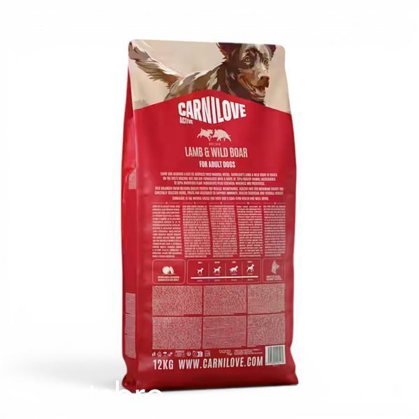 Суха храна Carnilove Active Dog Dry Made with Lamb & Wild Boar for Adult All Breeds, 1,5 кг 00000010257 снимка