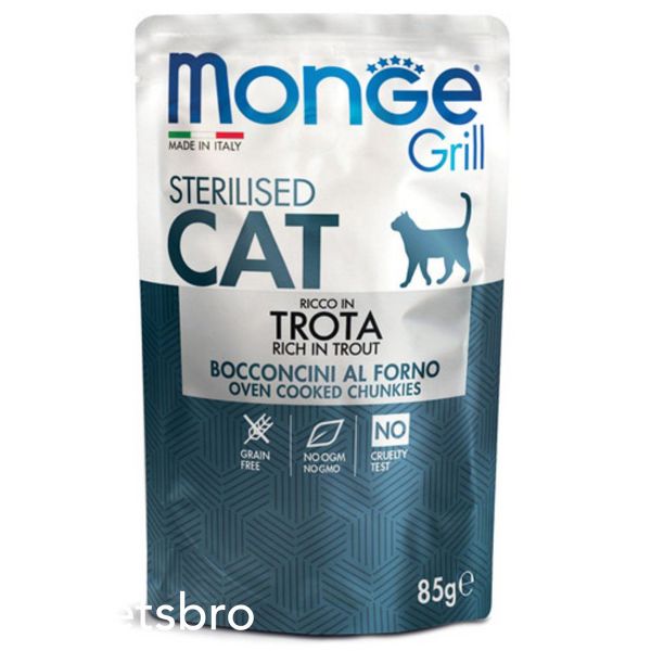 Мокра храна Monge Cat Grill Sterilised rich in Trout - 85 гр 00000004060 снимка