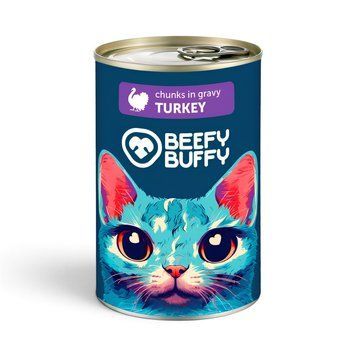 Мокра храна Beefy Buffy Chunks in Gravy with Turkey - 415 гр 00000010406 снимка