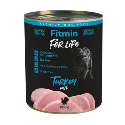 Мокра храна Fitmin For Life dog tin turkey - 800 гр 00000005568 снимка