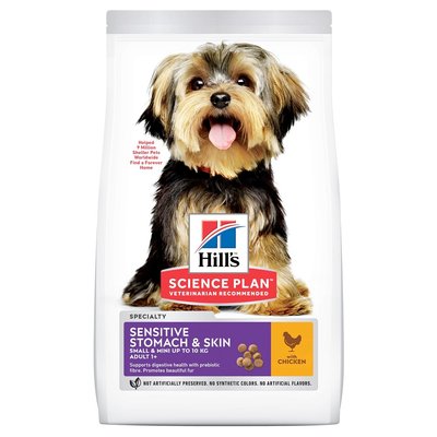 Суха храна Hill's Science Plan Canine Adult Small & Mini Sensitive Stomach & Skin Chicken, 6 кг 00000003640 снимка