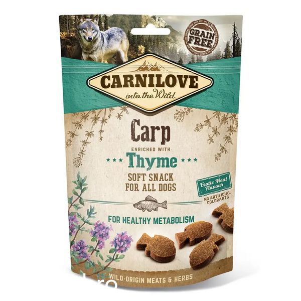 Лакомство Carnilove Dog Semi-Moist Snack Carp enriched with Thyme - 200 гр 00000005461 снимка