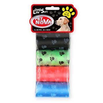 Хигиенни торбички Pet Nova paw prints - 4x20 бр 00000007156 снимка