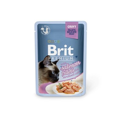 Мокра храна Brit Premium Cat Delicate Salmon Fillets - 85 гр 00000005256 снимка