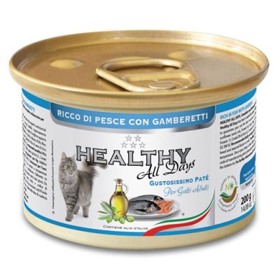 Мокра храна Healthy Meat Cat All days Fish and Shrimps - 200 гр 00000005904 снимка
