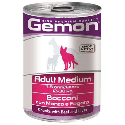 Мокра храна Gemon Dog Medium Adult Chunks with Beef & Liver - 415 гр 00000004147 снимка