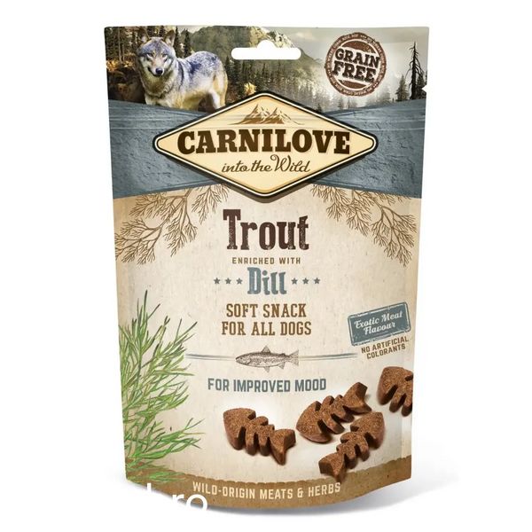 Лакомство Carnilove Dog Semi-Moist Snack Trout enriched with Dill - 200 гр 00000005463 снимка